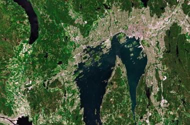 Oslo, capitale de Norvège et hôte de la GLOC 2023, vue par la mission européenne Sentinel-2 en juillet 2022.