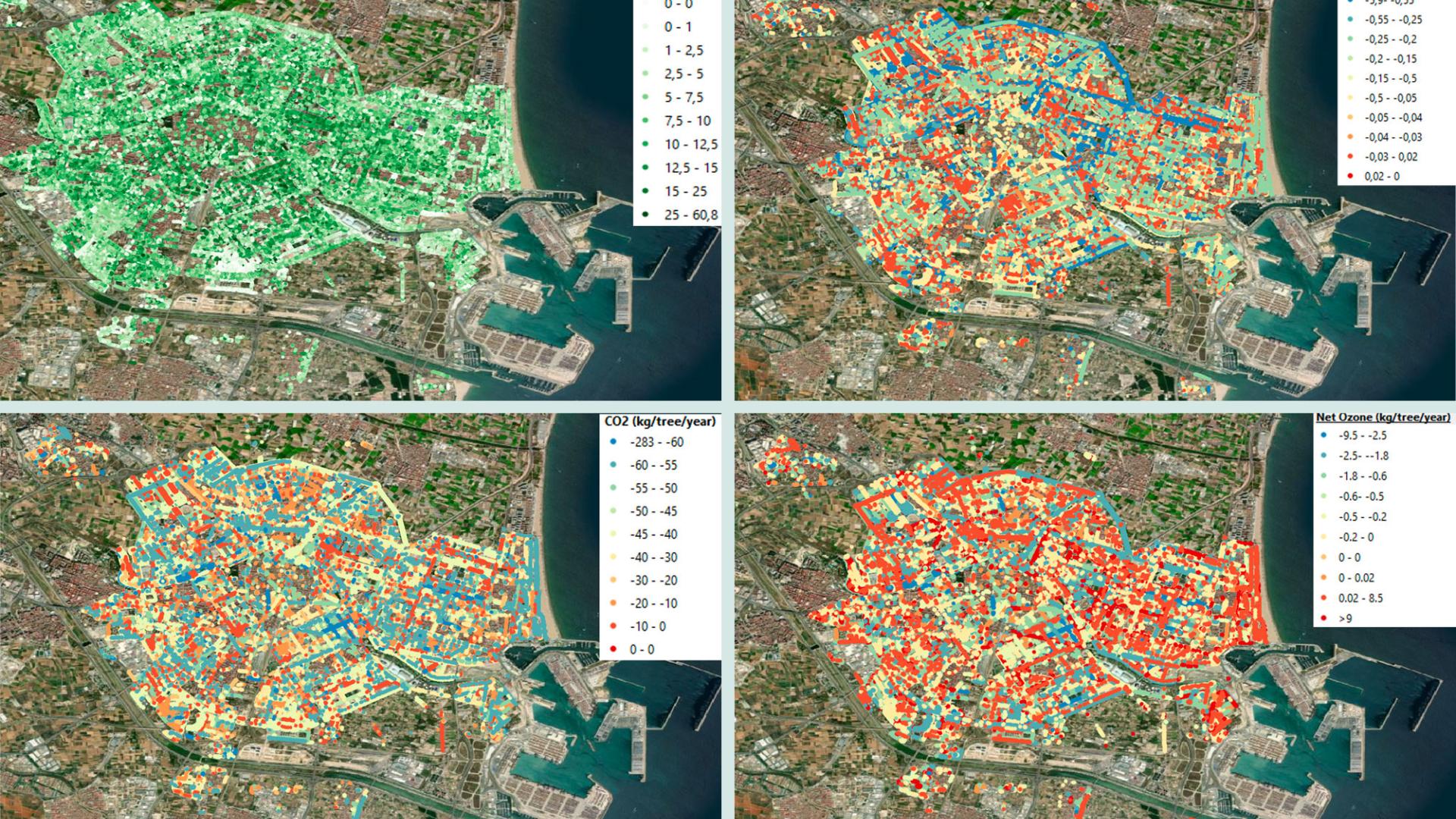 Using a Pleiades satellite image, GreenSpace drew up an inventory of Valence's public and private tree stock and then estimated its capacity to reduce (or not) air pollution and sequester CO2. 