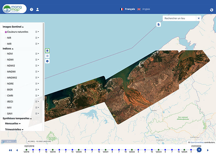 Tuile Sentinel-2 de la Baie de Bombetoka (Madagascar)